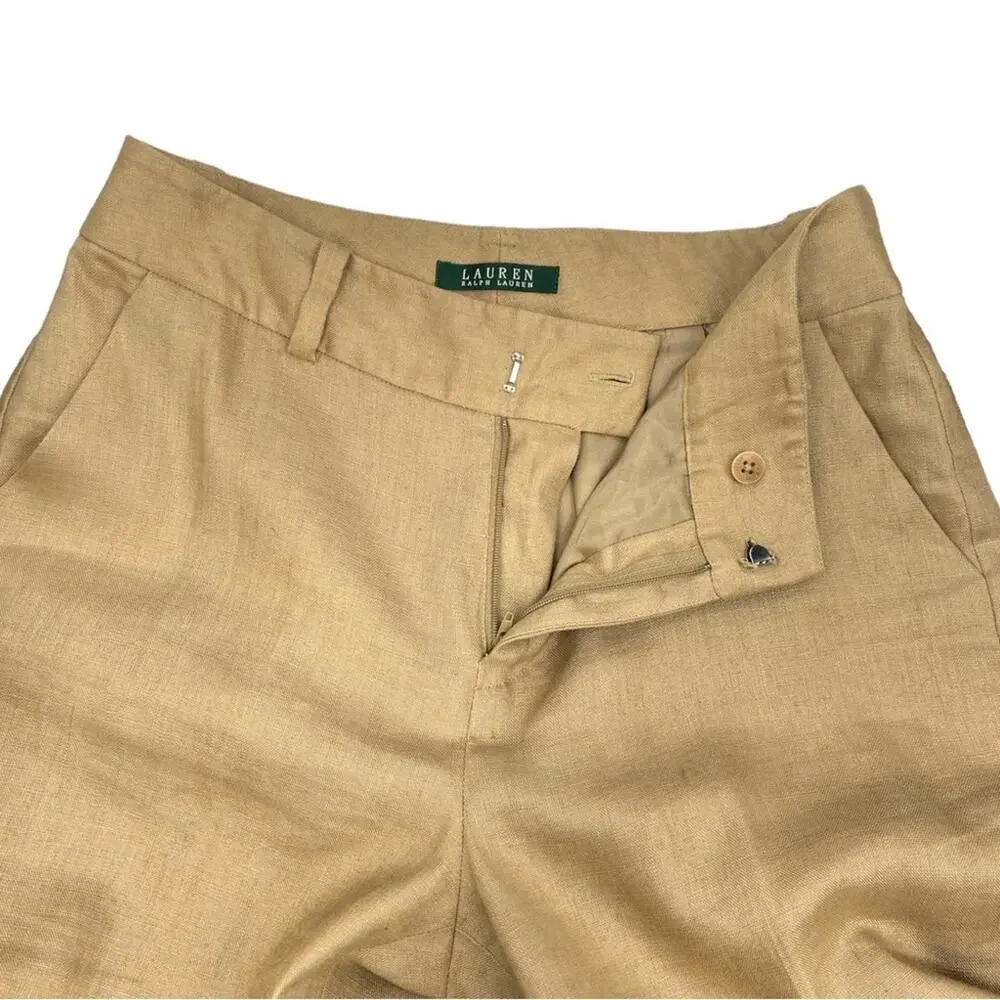 LAUREN Ralph‎ Lauren 100% Linen Pant Lined Wide Leg Women’s 6